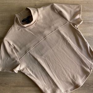 New Tan Mock Neck Top